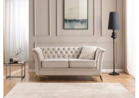 Whitby - Chesterfield Luxus 2-Sitzer Sofa aus Samt mit goldenen, silbernen oder schwarzen Füßen