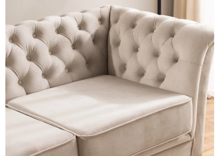 Whitby - Chesterfield Luxus 2-Sitzer Sofa aus Samt mit goldenen, silbernen oder schwarzen Füßen