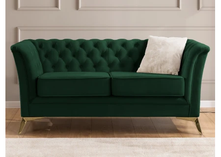 Whitby - Chesterfield Luxus 2-Sitzer Sofa aus Samt mit goldenen, silbernen oder schwarzen Füßen