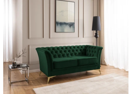 Whitby - Chesterfield Luxus 2-Sitzer Sofa aus Samt mit goldenen, silbernen oder schwarzen Füßen