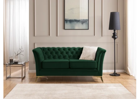 Whitby - Chesterfield Luxus 2-Sitzer Sofa aus Samt mit goldenen, silbernen oder schwarzen Füßen