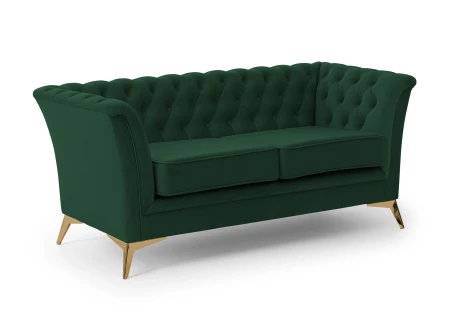 Whitby - Chesterfield Luxus 2-Sitzer Sofa aus Samt mit goldenen, silbernen oder schwarzen Füßen
