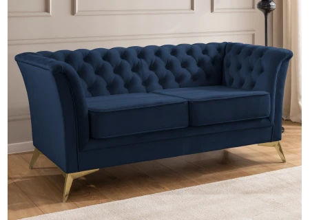 Whitby - Chesterfield Luxus 2-Sitzer Sofa aus Samt mit goldenen, silbernen oder schwarzen Füßen