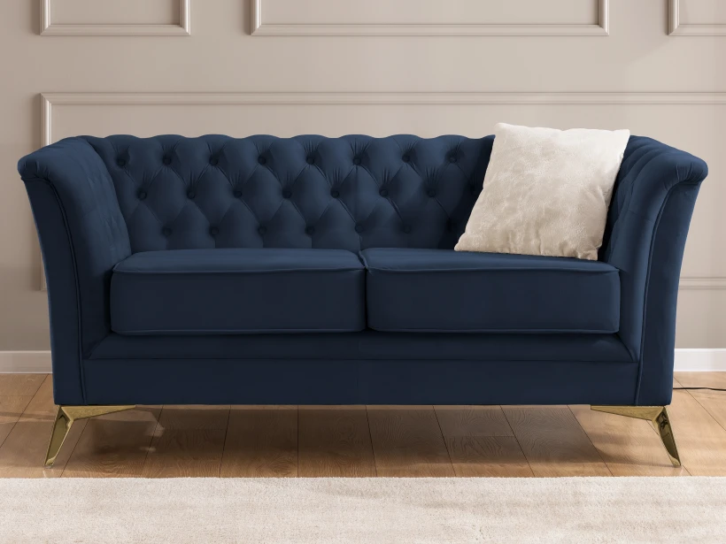 Whitby - Chesterfield Luxus 2-Sitzer Sofa aus Samt mit goldenen, silbernen oder schwarzen Füßen