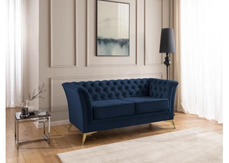 Whitby - Chesterfield Luxus 2-Sitzer Sofa aus Samt mit goldenen, silbernen oder schwarzen Füßen