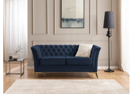 Whitby - Chesterfield Luxus 2-Sitzer Sofa aus Samt mit goldenen, silbernen oder schwarzen Füßen