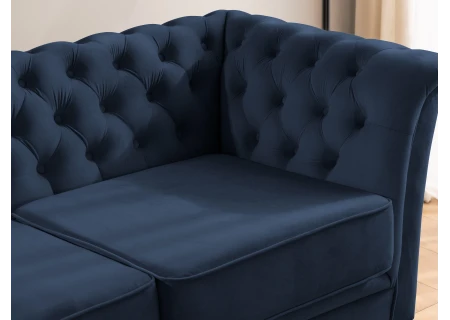 Whitby - Chesterfield Luxus 2-Sitzer Sofa aus Samt mit goldenen, silbernen oder schwarzen Füßen