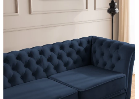 Whitby - Chesterfield Luxus 2-Sitzer Sofa aus Samt mit goldenen, silbernen oder schwarzen Füßen