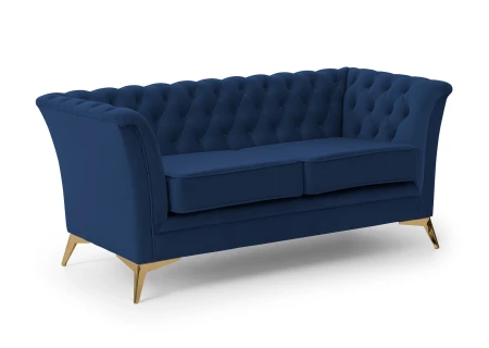 Whitby - Chesterfield Luxus 2-Sitzer Sofa aus Samt mit goldenen, silbernen oder schwarzen Füßen