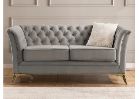 Whitby - Chesterfield Luxus 2-Sitzer Sofa aus Samt mit goldenen, silbernen oder schwarzen Füßen
