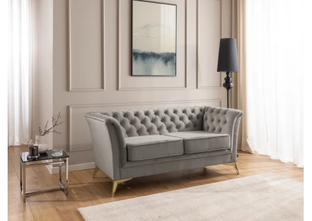 Whitby - Chesterfield Luxus 2-Sitzer Sofa aus Samt mit goldenen, silbernen oder schwarzen Füßen
