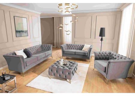 Whitby - Chesterfield Luxus 2-Sitzer Sofa aus Samt mit goldenen, silbernen oder schwarzen Füßen