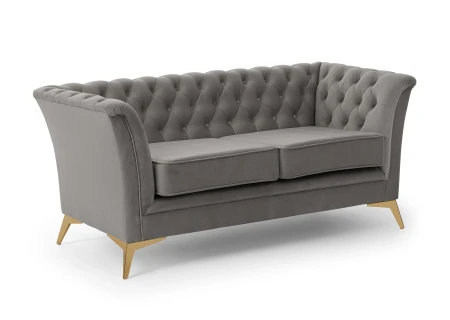 Whitby - Chesterfield Luxus 2-Sitzer Sofa aus Samt mit goldenen, silbernen oder schwarzen Füßen