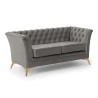 Whitby - Chesterfield Luxus 2-Sitzer Sofa aus Samt mit goldenen, silbernen oder schwarzen Füßen