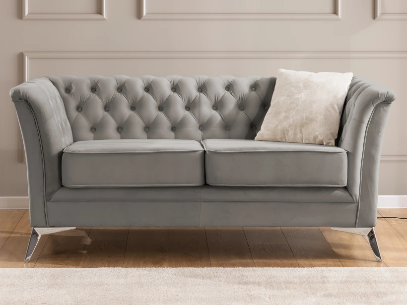 Whitby - Chesterfield Luxus 2-Sitzer Sofa aus Samt mit goldenen, silbernen oder schwarzen Füßen