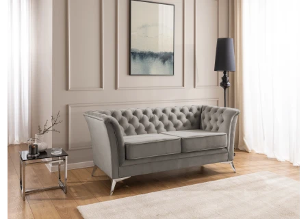 Whitby - Chesterfield Luxus 2-Sitzer Sofa aus Samt mit goldenen, silbernen oder schwarzen Füßen
