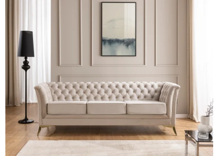 Whitby - Chesterfield Luxus 3-Sitzer Sofa aus Samt mit goldenen, silbernen oder schwarzen Füßen