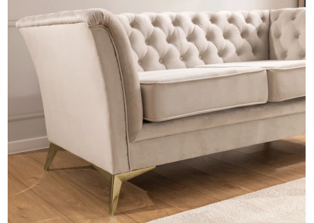 Whitby - Chesterfield Luxus 3-Sitzer Sofa aus Samt mit goldenen, silbernen oder schwarzen Füßen