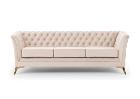 Whitby - Chesterfield Luxus 3-Sitzer Sofa aus Samt mit goldenen, silbernen oder schwarzen Füßen