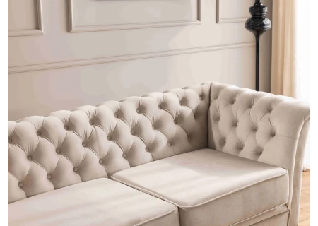 Whitby - Chesterfield Luxus 3-Sitzer Sofa aus Samt mit goldenen, silbernen oder schwarzen Füßen