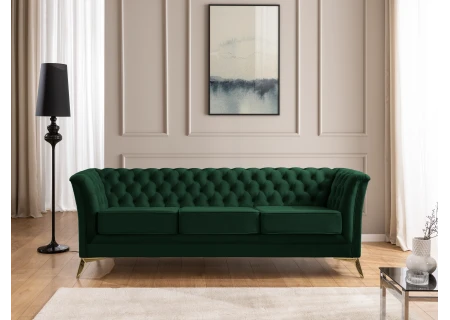 Whitby - Chesterfield Luxus 3-Sitzer Sofa aus Samt mit goldenen, silbernen oder schwarzen Füßen