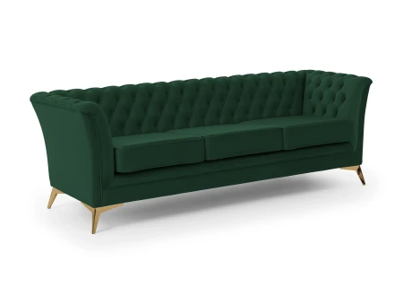 Whitby - Chesterfield Luxus 3-Sitzer Sofa aus Samt mit goldenen, silbernen oder schwarzen Füßen