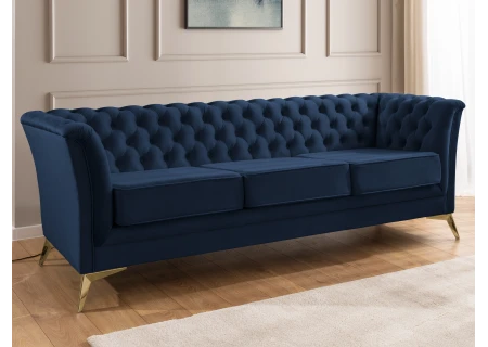 Whitby - Chesterfield Luxus 3-Sitzer Sofa aus Samt mit goldenen, silbernen oder schwarzen Füßen