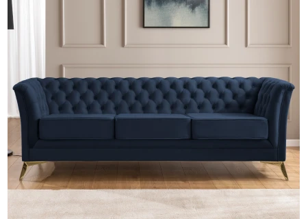 Whitby - Chesterfield Luxus 3-Sitzer Sofa aus Samt mit goldenen, silbernen oder schwarzen Füßen