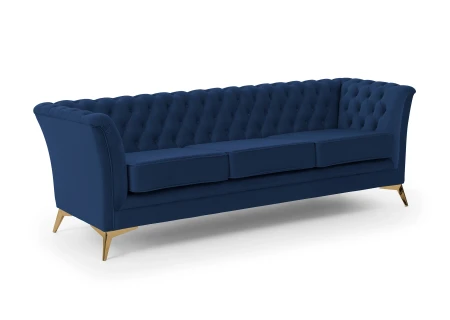 Whitby - Chesterfield Luxus 3-Sitzer Sofa aus Samt mit goldenen, silbernen oder schwarzen Füßen