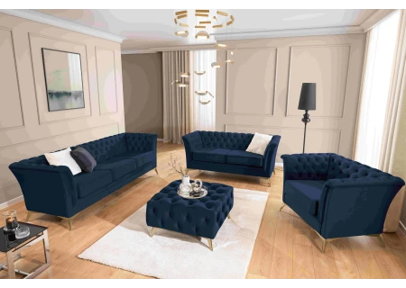 Whitby - Chesterfield Luxus 3-Sitzer Sofa aus Samt mit goldenen, silbernen oder schwarzen Füßen