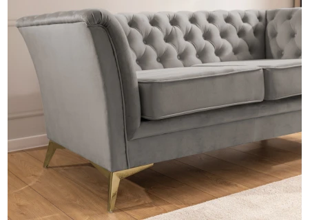 Whitby - Chesterfield Luxus 3-Sitzer Sofa aus Samt mit goldenen, silbernen oder schwarzen Füßen