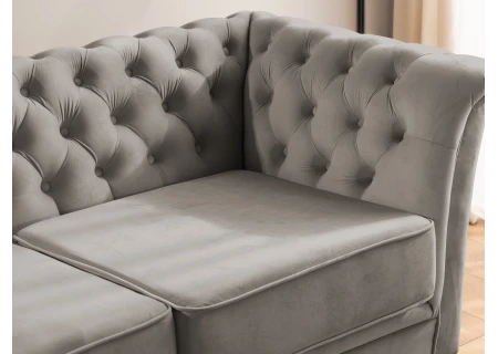 Whitby - Chesterfield Luxus 3-Sitzer Sofa aus Samt mit goldenen, silbernen oder schwarzen Füßen