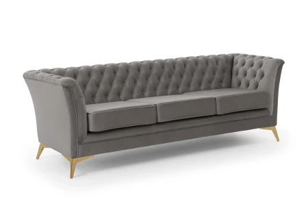 Whitby - Chesterfield Luxus 3-Sitzer Sofa aus Samt mit goldenen, silbernen oder schwarzen Füßen
