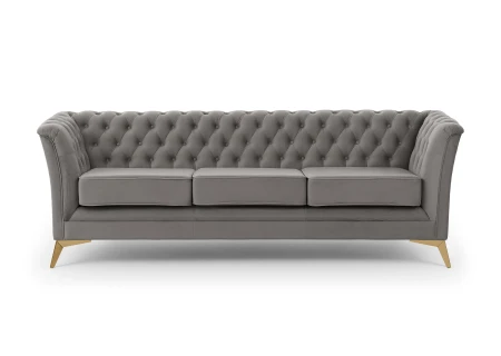 Whitby - Chesterfield Luxus 3-Sitzer Sofa aus Samt mit goldenen, silbernen oder schwarzen Füßen