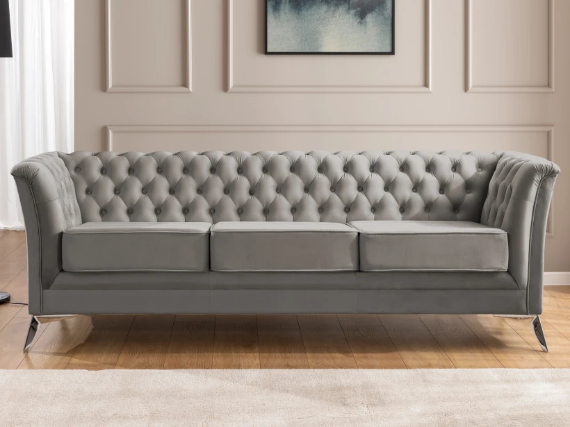 Whitby - Chesterfield Luxus 3-Sitzer Sofa aus Samt mit goldenen, silbernen oder schwarzen Füßen