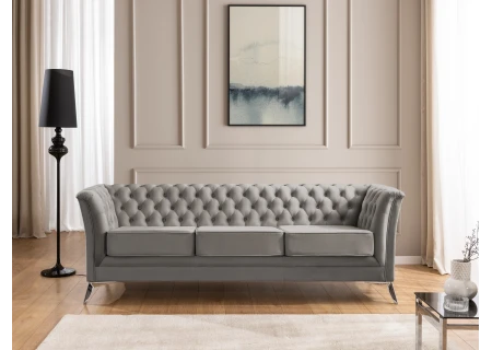 Whitby - Chesterfield Luxus 3-Sitzer Sofa aus Samt mit goldenen, silbernen oder schwarzen Füßen