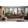 Calvin - Big Sofa mit Schlaffunktion, Boxspringfederung, Lounge Sofa mit vielen losen Kissen