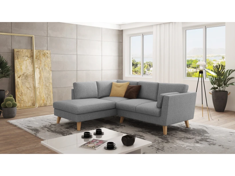 Violet - Ecksofa mit Holzfüßen im skandinavischen Stil
