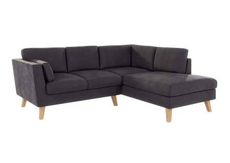 Violet - Ecksofa mit Holzfüßen im skandinavischen Stil