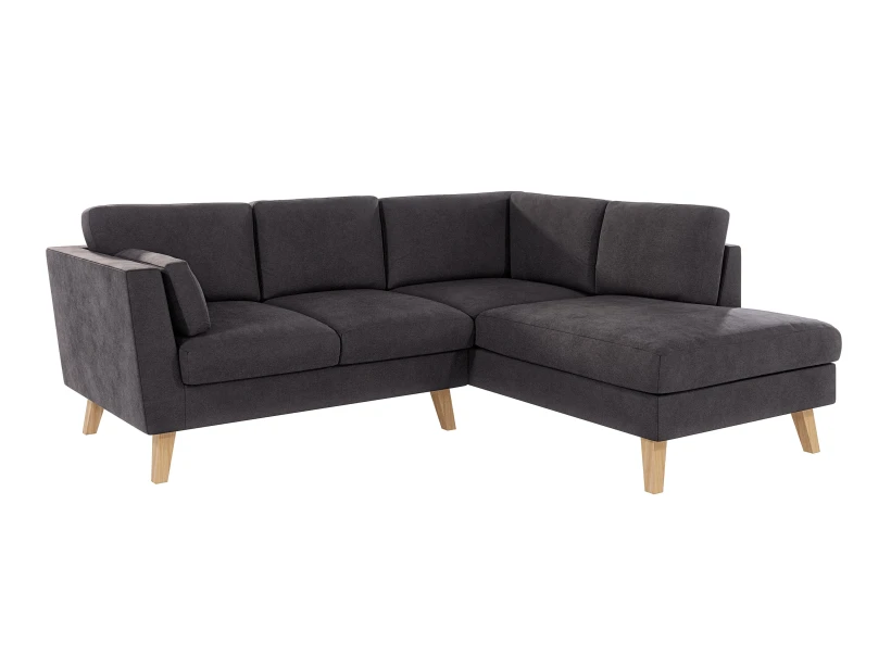 Violet - Ecksofa mit Holzfüßen im skandinavischen Stil