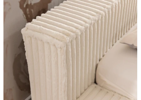 Noord - Modernes Polsterbett aus Plüschcord mit Lattenrost und großem Bettkasten