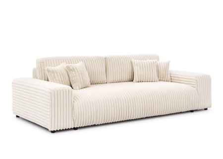 Mollis - Sofa mit Schlaffunktion und Bettkasten aus Plüschcord mit schöner Sitzkomfort