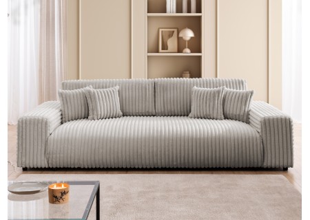 Mollis - Sofa mit Schlaffunktion und Bettkasten aus Plüschcord mit schöner Sitzkomfort