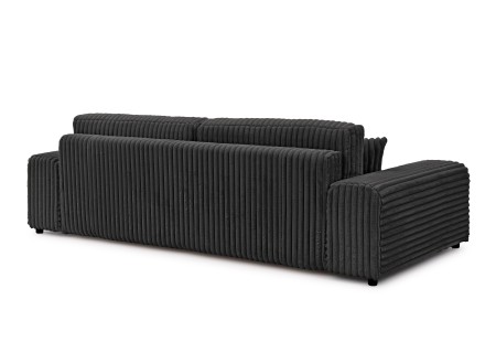 Mollis - Sofa mit Schlaffunktion und Bettkasten aus Plüschcord mit schöner Sitzkomfort