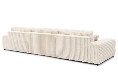 Mollis - Wohnlandschaft mit Schlaffunktion und Bettkasten aus Plüschcord mit schöner Sitzkomfort