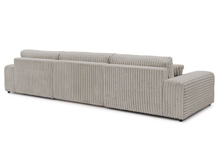 Mollis - Wohnlandschaft mit Schlaffunktion und Bettkasten aus Plüschcord mit schöner Sitzkomfort