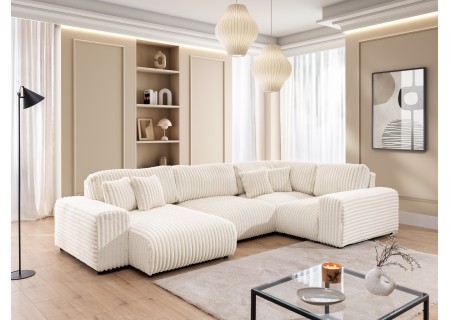 Mollis - Wohnlandschaft im XXL-Format aus Plüschcord mit schöner Sitzkomfort