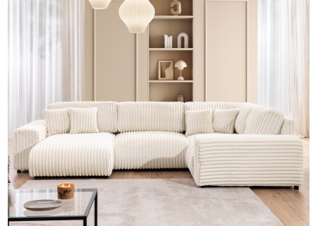 Mollis - Wohnlandschaft im XXL-Format aus Plüschcord mit schöner Sitzkomfort