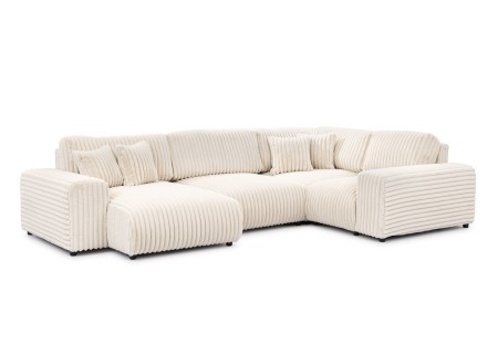 Mollis - Wohnlandschaft im XXL-Format aus Plüschcord mit schöner Sitzkomfort