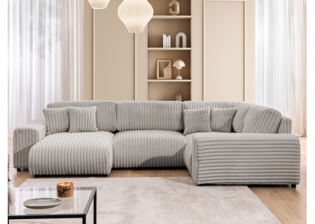 Mollis - Wohnlandschaft im XXL-Format aus Plüschcord mit schöner Sitzkomfort